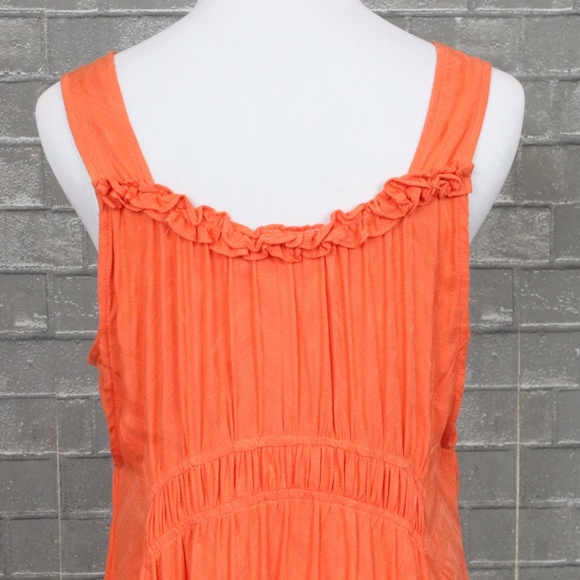 Anthro Maeve Bretta Gathered Tank Top Orange M - Picture 7 of 11